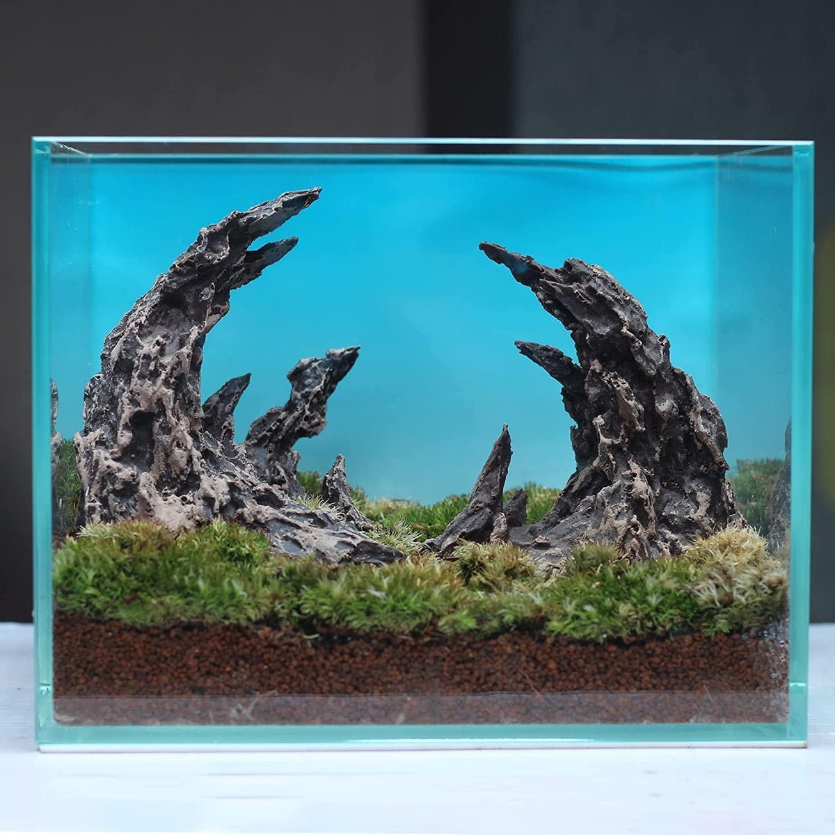 Novelsite Fish Tank Decor- Jagged Canyon Rock Formation ,Made of Solid Sandstone,Suitable for a Variety of Fish Tank Scenes, DIY Planting Moss, Safe and Non-Toxic