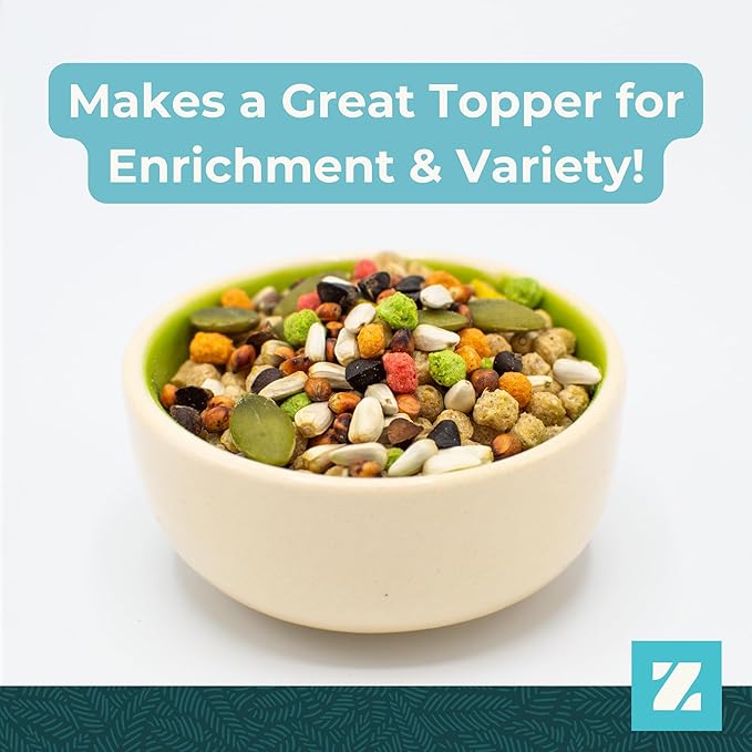 ZuPreem Sensible Seed Bird Food, Cockatiel, Lovebird, Quaker, Small Conure, Seed and Pellet Blend for Medium Birds, Food Mixer Topper, Enriching Variety, Made in the USA, (M, 2 lbs)