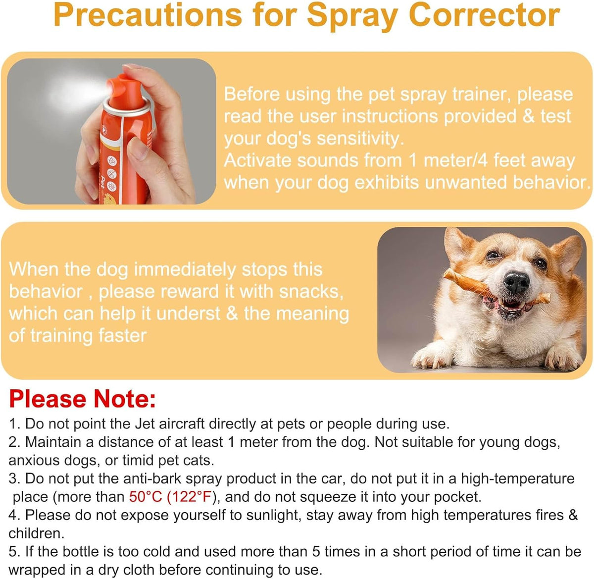 Corrector Dog Trainer Spray 80ml 6 Pack Dog Corrector Spray Dog Trainer for Dog to Stops Barking, Jumping Up, Food Stealing, Dog Fights, Avoidance, Unwanted Dog Behaviour(Orange)