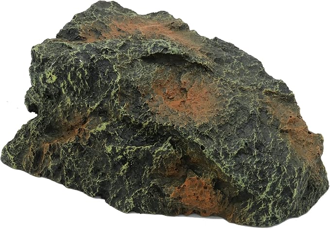 JIHAQUA Reptile Rock Hide Cave, Aquarium Habitat Decor Rock Tortoise Hideout for Lizards, Turtles, Reptiles, Amphibians, Fish