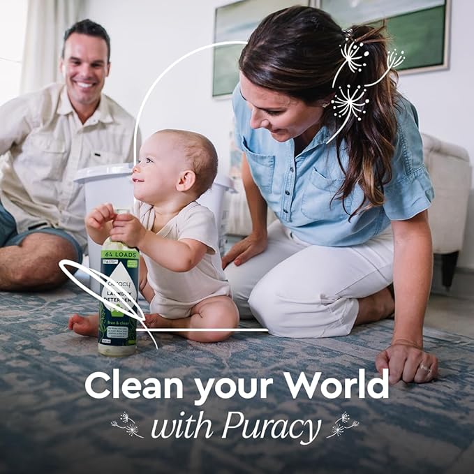 Puracy Stain Remover Spray, Natural Based Travel and Laundry Stain Cleaner for Clothes, Baby Essentials, Kids Stains, Oil and Fabric Spot Cleaner (Unscented, 12 oz)
