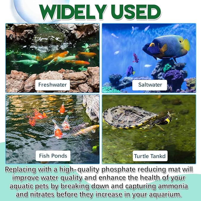 Treela 10 x 18 Inch Phosphate Reducer Filter Pad Fish Tank Filter Pads Phosphate Remover Aquarium Cut to Fit for Aquariums and Pond Reducing Infused Media