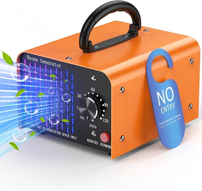 0zone Generator 80000mg - O3 Air Purifier for Home & Car, Ozone Machine Odor Removal for Smoke & Pet (Orange)