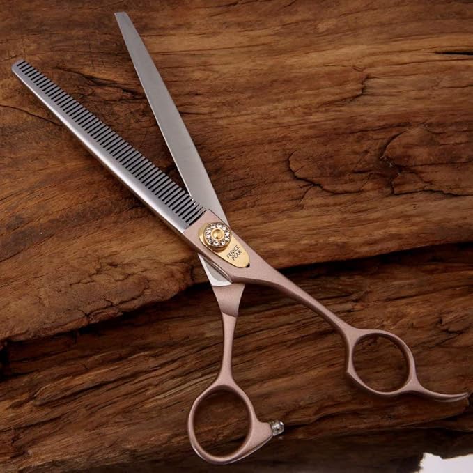 Fenice Peak Professional Thinning Scissors for Dog Cat 7/7.5'' Pet Grooming Scissors 440C Stainless Steel Thinning Shears for Dogs 50/56 Teeth