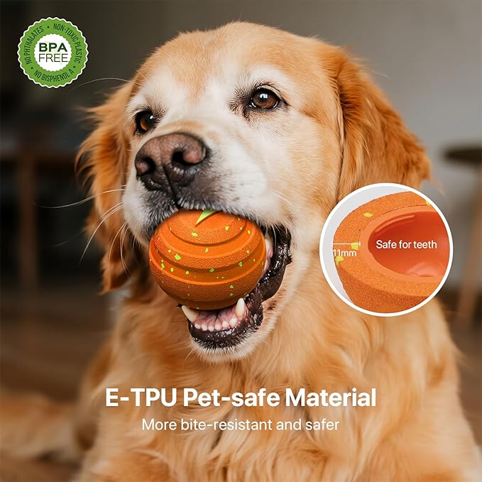 Interactive Dog Toys Balls Moving - Smart Automatic Bouncing Interactive Dog Ball, Durable Pet-Safe E-TPU Material, IPX7 Waterproof, Anti Boredom Dog Toys to Keep Them Busy for Large and Small Dogs