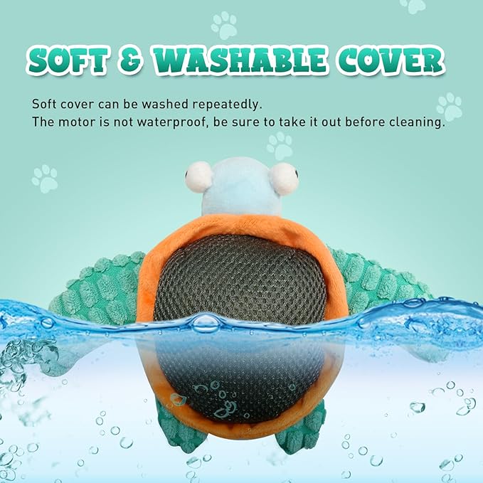 Cat Toys, Flapping Fins Cute Turtle, No Flying, Chirping Bird Interactive Catnip Toy for Kitten or Small Dogs, Touch Activated, Rechargable
