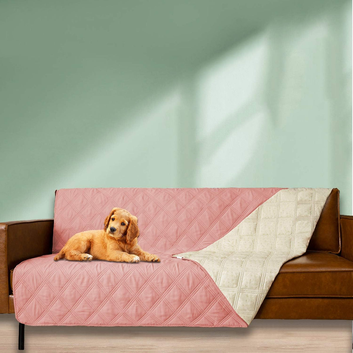 Ameritex Waterproof Dog Bed Cover Pet Blanket with Anti-Slip Back for Furniture Bed Couch Sofa (40x50 Inch (Pack of 1), Lightpink)