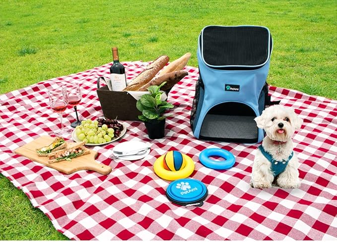 PetAmi Small Dogs and Cat Backpack Carrier, Airline Approved Pet Backpack Carrier, Ventilated, Safety Strap, Buckle Support Designed for Hiking Travel Camping Outdoor, Max 18 lbs (Light Blue)