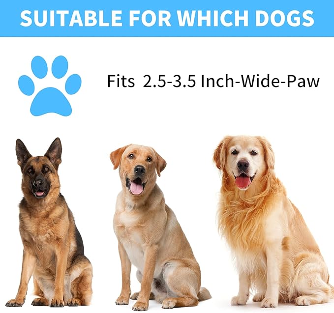 Professional 7 in 1 Dog Paw Cleaner for Dogs & Cats - Includes 1 Portable Paw Washer, 1 Bath Brush, 2 Dog Toothbrushes and 3 Absorbent Towels Note: Fits Paws 2.5 to 3.5 Inches Wide (Large, Blue)