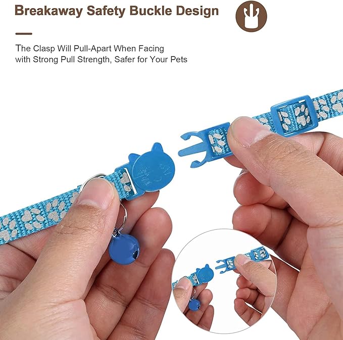 GPS Tracker for Cats, Mini GPS Pet Tracker with Collar, IP68 Waterproof Cat Trackers Collar,No Monthly Fee,Work with Apple Find My(iOS Only),Smart Trackers for Pets(Blue)