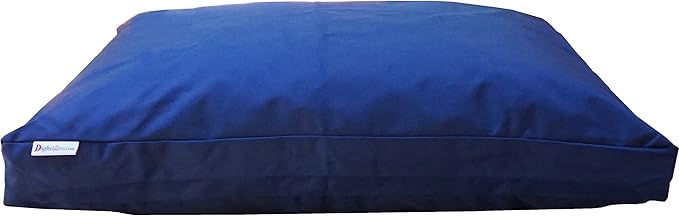 Dogbed4less Medium Shredded Memory Foam Dog Bed Pillow with Waterproof Liner and Heavy Duty Nylon Cover 37X27 Inches, Blue