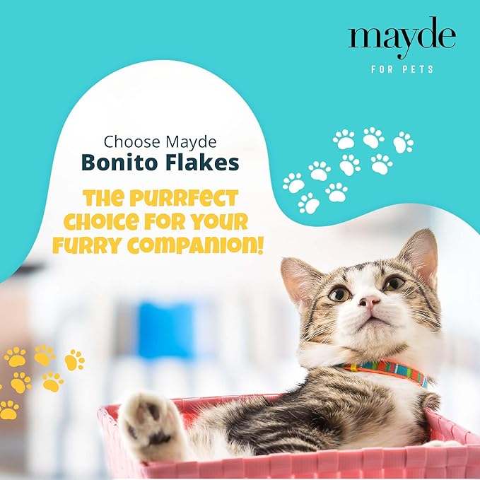 Mayde Bonito Flakes for Cats & Dogs, All-Natural High-Protein Treats, Extra Large 4oz Bag