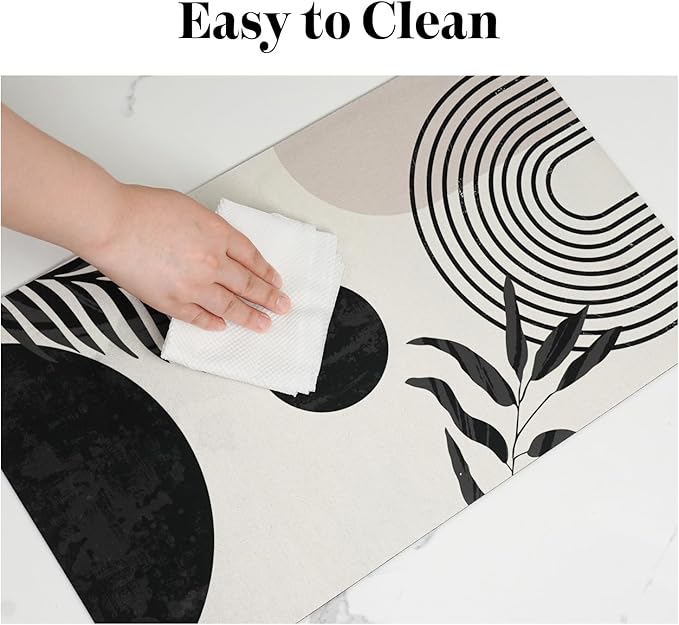 Dog Food Mats for Floors Super Absorbent, Pet Cat Food Mat - Non Slip Dog Bowl Mats for Food and Water, Eco-Friendly Boho Dog Placemats Feeding Mat