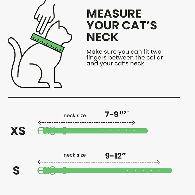 BRONZEDOG Leather Cat Collar with Removable Bells Non Breakaway Kitten QR Tag for Girl Boy (7" - 9" for Cats, Green & Silver)