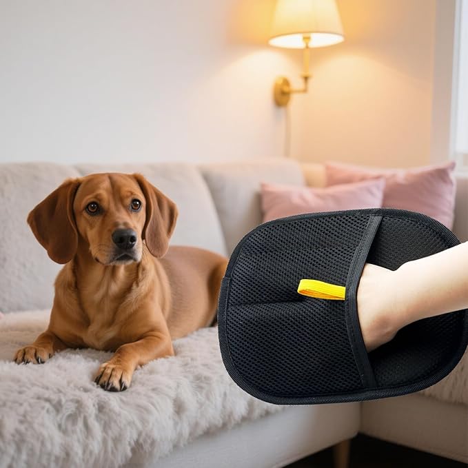 Reusable Pet Hair Removal Gloves, Electrostatic Hair Remover, Efficient Grooming Gloves for Pet Hair, Dog and Cat Fur Electrostatic Gloves for Couch, Clothes, Carpet, Bed Sheet