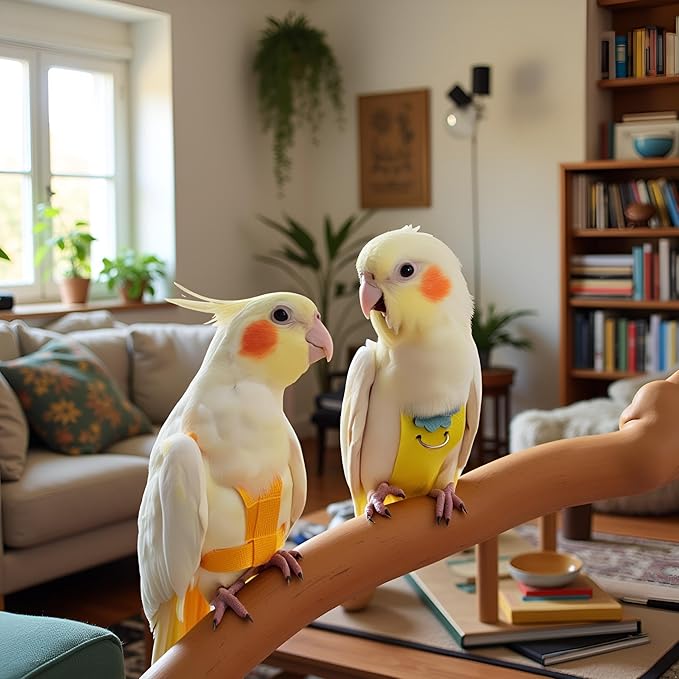Parrot Clothes, Bird Diapers, Tiger Skin Peony, Flight Suit - Key Features for Avian Comfort and Style (Pink, XS, Count, 1)