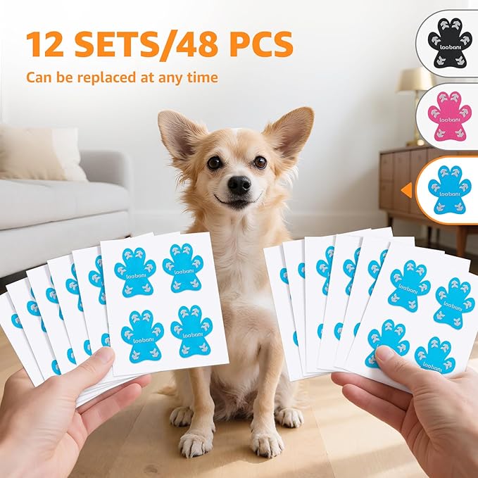 Loobani Paw Pads for Dogs Traction: Anti Slip Dog Paw Grippers for Senior Dogs Walking on Hardwood Slippery Floors - Dog Paw Protector Stickers for Prevent Licking & Wound Care, Easy Using