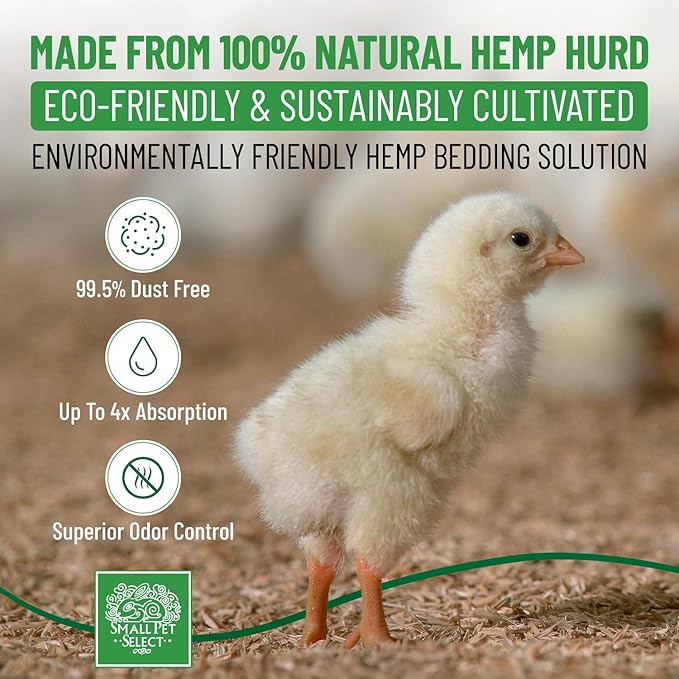 Small Pet Select - Jumbo - Hemp HURD Ultra-Premium Chicken Bedding, Biodegradable Chicken Coop Animal Bedding, Eco Friendly Odor Control, 36 lb (Two 18lb Bags)