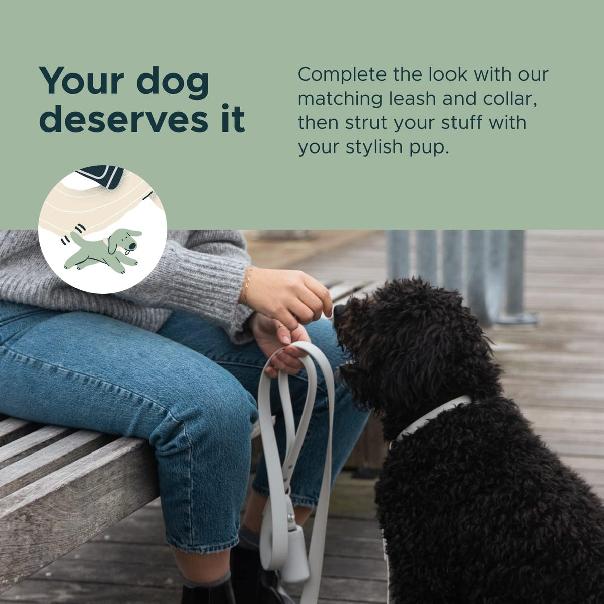 DIGGS Dog Poop Bag Dispenser for Leash - Premium Dog Waste Bag Holder with Easy One-Hand Dispensing (Ash)