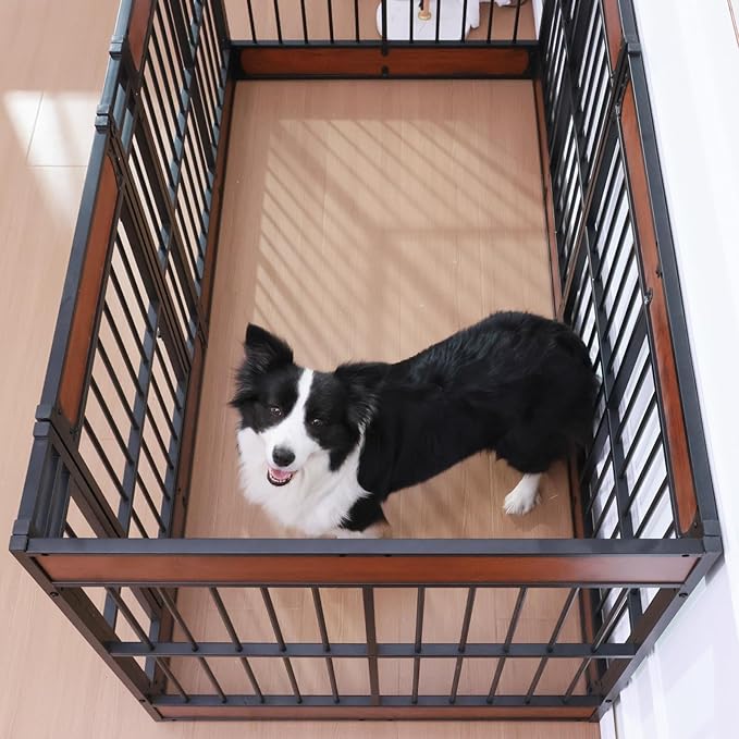 Dog Playpen, 35.4" Height Dog Pen Indoor, Heavy Duty, Safe and Sturdy, Furniture Style Puppy Pen