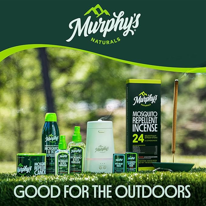 Murphy's Naturals Mosquito & Tick Bug Repellent Spray, Oil of Lemon Eucalyptus for Skin + Outdoor Gear, DEET-Free, 6 Ounce Mist, 2-Pack