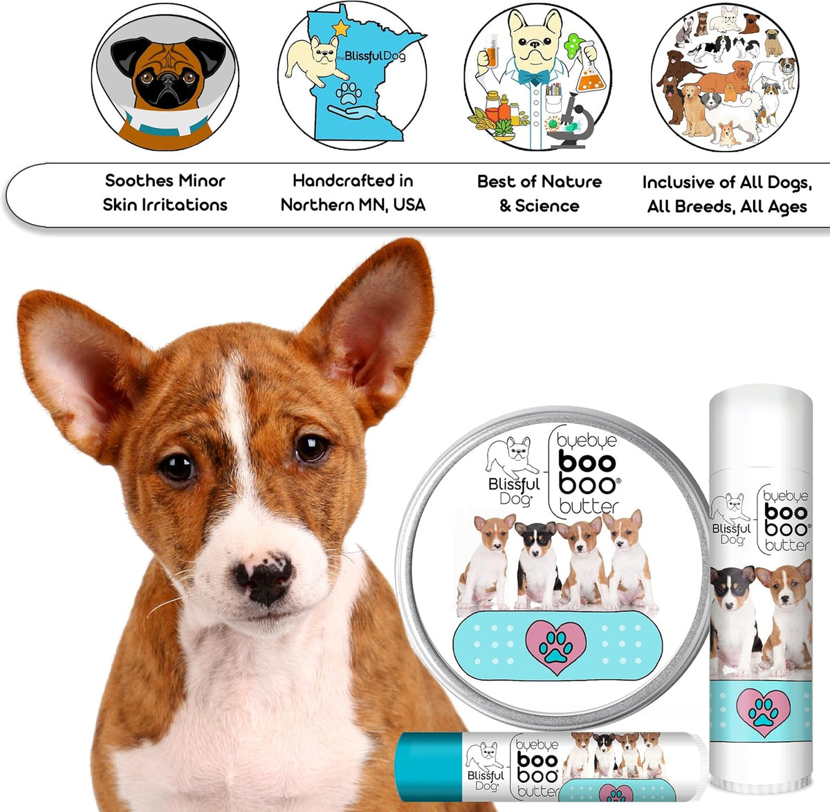 The Blissful Dog Basenji Boo Boo Butter, 16oz