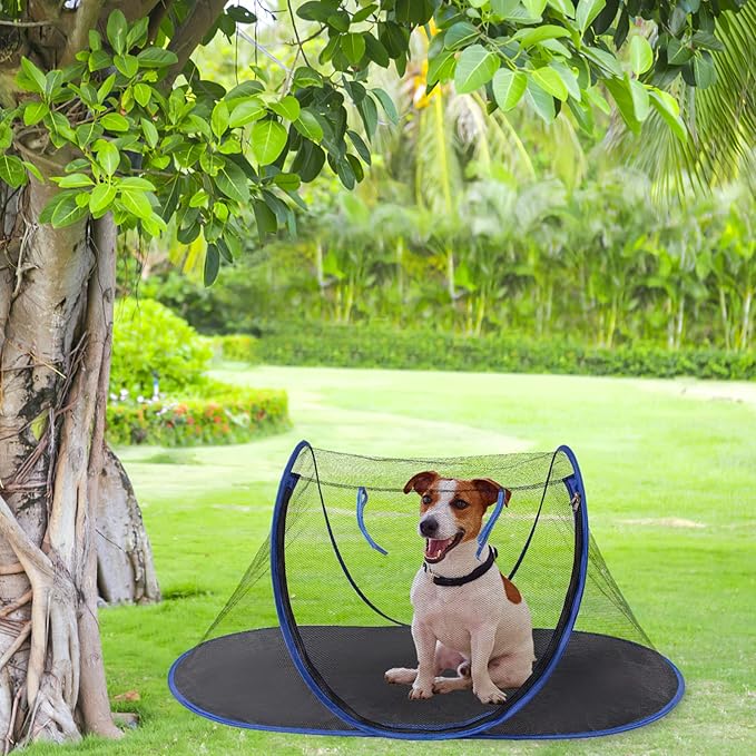 Outdoor Cat Enclosures, Portable Cat Tent for Bearded Dragon, Dogs and Small Animals, Cat Outdoor Tent with Foldable Bag(Blue)