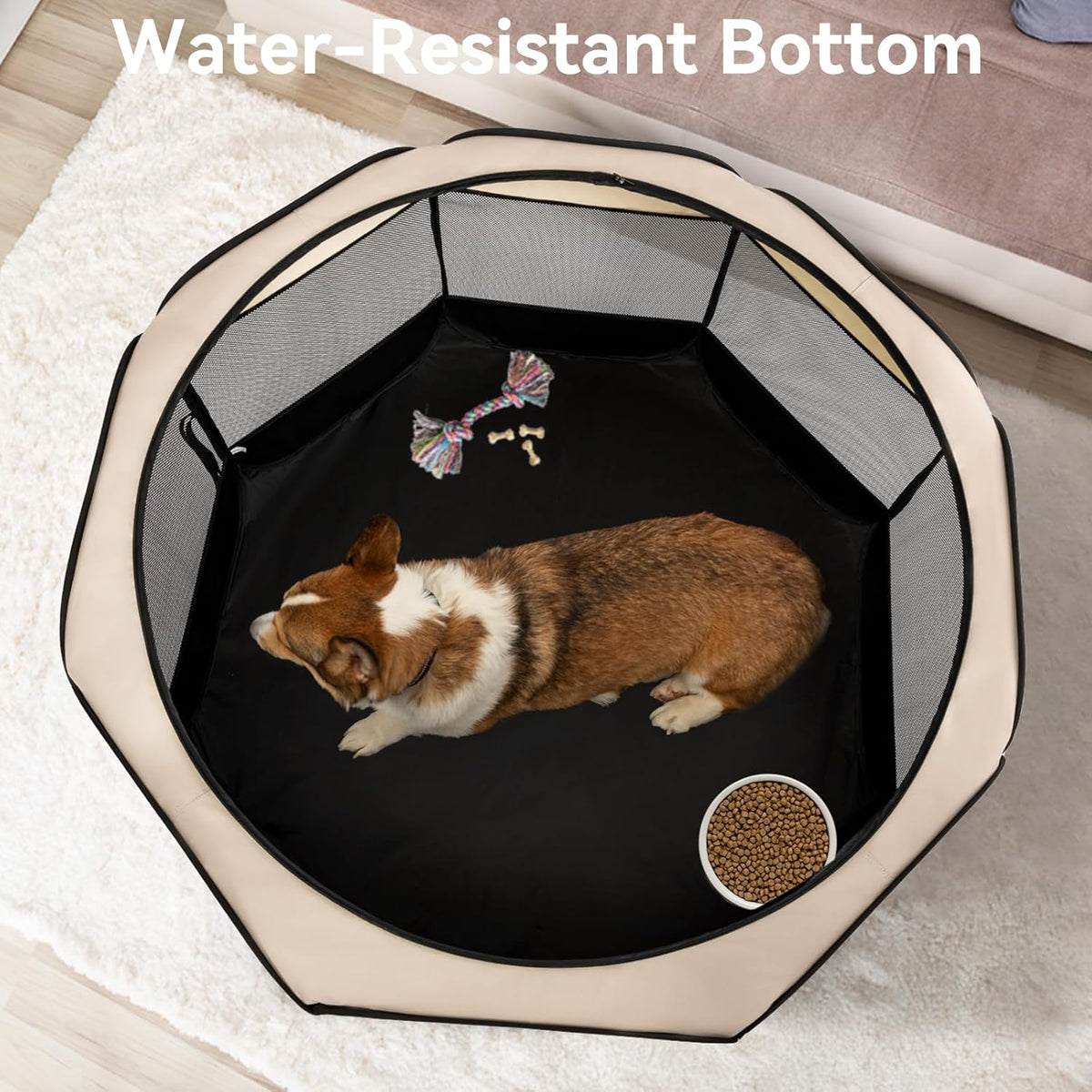 A4Pet Portable Kitten Playpen for Cats, 27" Foldable Pet Playpen for Puppy/Cat/Rabbit/Chick, with Removable Zipper Top & Mesh Panel(11”W × 7.5”H)