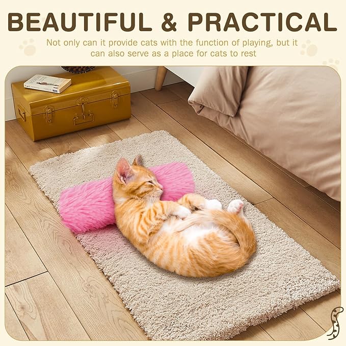 Cat Toys Cat Pillows Toys, 3 Pack Interactive Kicker Catnip Toys, Soft Durable Teething Chew Toy, Promote Exercise for Indoor (Green, Pink, Blue, 1)