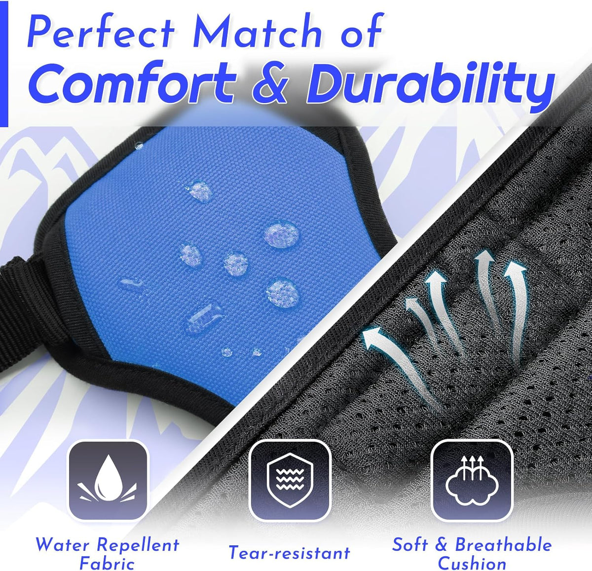 Eagloo Dog Harness for Large Dogs, No Pull Service Vest with Reflective Strips and Control Handle, Adjustable and Comfortable for Easy Walking, No Choke Pet Harness with 2 Metal Rings, Blue, L