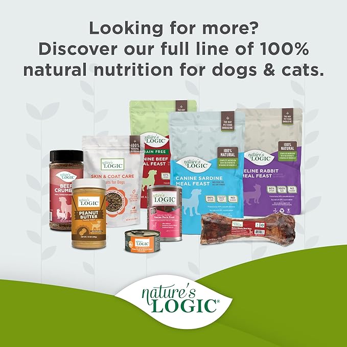 Nature's Logic Feline Chicken Meal Feast Cat Food - High-Protein Dry Food for Cats, 100% Natural Nutrition with Probiotics & Prebiotics - All Life Stages - Chicken, 7.7lbs