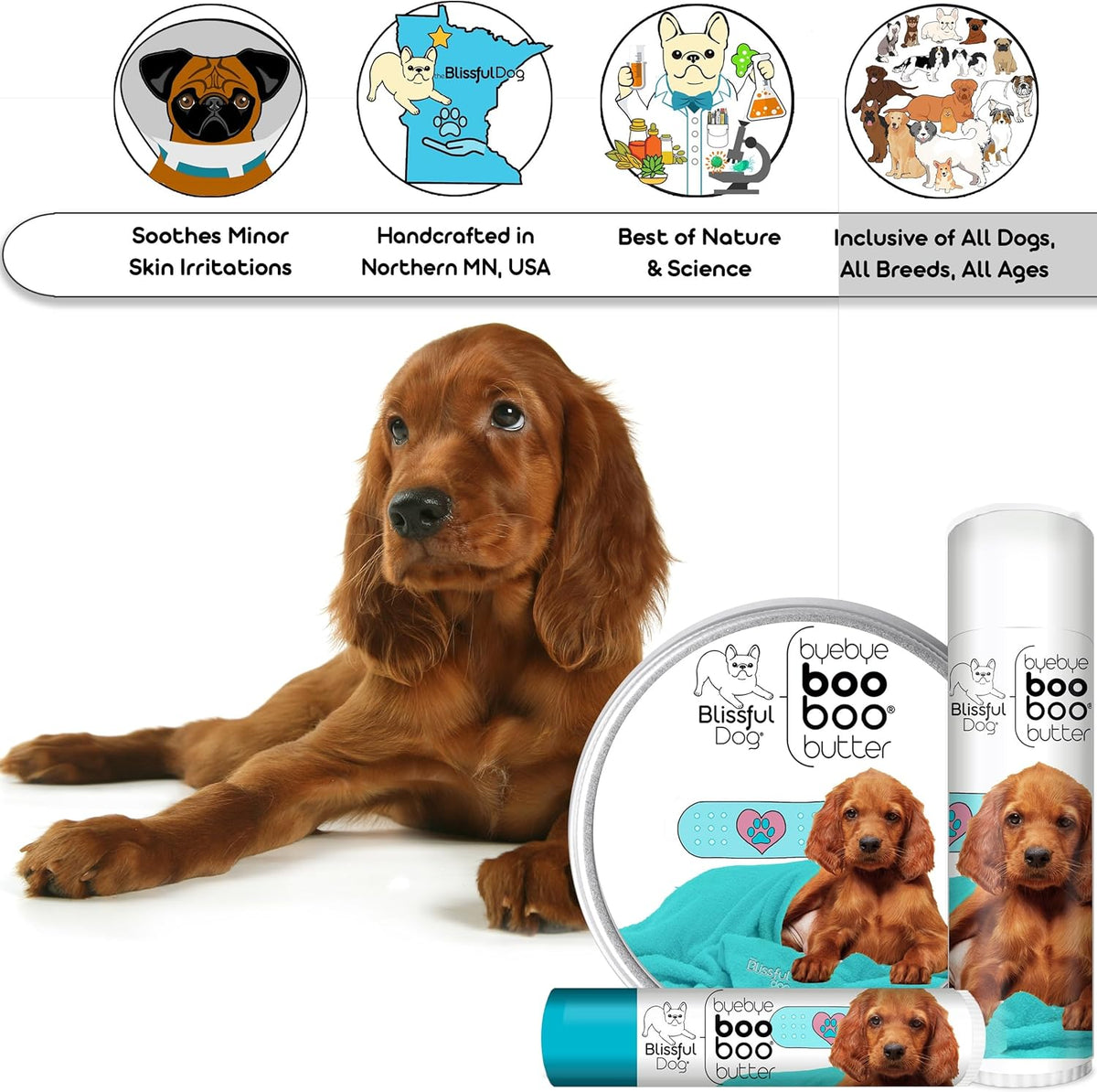 The Blissful Dog Irish Setter Boo Boo Butter, 0.50 Ounce