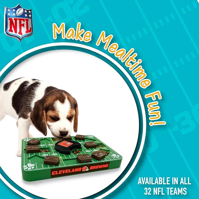 Pets First NFL Cleveland Browns Puzzle Treat Dog Toy - Interactive Toy for Dogs