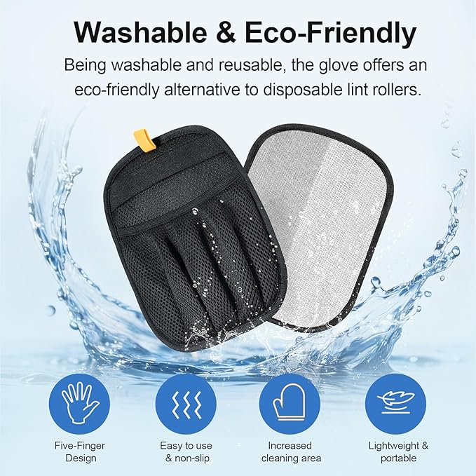 2Pcs Pet Hair Removal Glove for Cats & Dogs, 2025 Newly Upgraded Five-Finger Electrostatic Pet Hair Gloves, Reusable Pet Hair Remover Tool for Couch, Clothing, Car Seat,Carpet