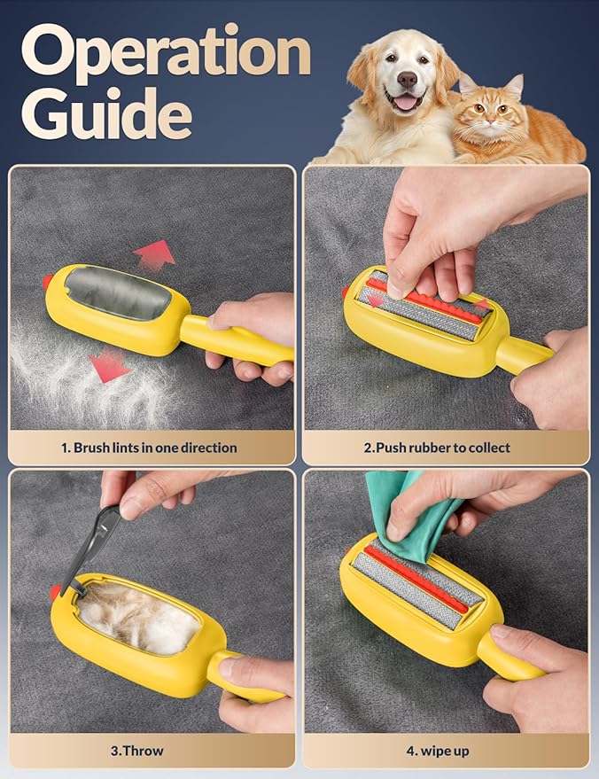 Reusable Lint Remover,Lint Brush,Pet Hair Removal Tool for Clothes,Couch,Car and Laundry,Portable,Washable Pet-Hair Remover for Cats and Dogs,Lints Brush with Cover,No Need Sticky Lint Roller Refills
