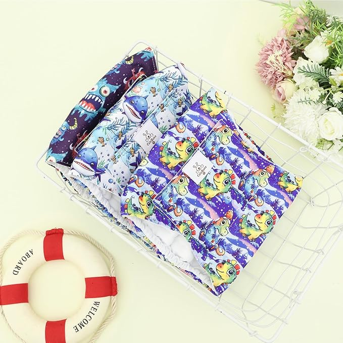 CuteBone Dog Diapers Male Belly Bands 3 Pack for Male Dogs Reusable Puppy Wraps DM65S