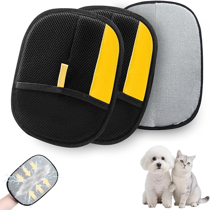 Magic Brush Pet Hair,Pet Hair Removal Glove for Cats & Dogs, Newly Upgraded Reusable Electrostatic Pet Hair Remover Glove Powerful Cat Grooming Glovesfor Couch Furniture, Carpet, Curtain