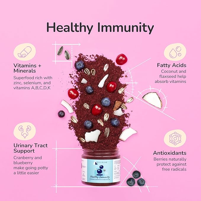 kin+kind Superfood Supplement Set for Dogs & Cats - Boost Immunity, Promotes Healthy Skin & Coat, Hip & Joint, Healthy Digestion - Made in USA - Superset (4 x 8 oz)