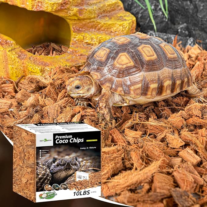 REPTI ZOO 72 Quart Reptiles Coconut Chip Substrate, Coco Husk Reptiles Bedding for Ball Python, Snakes, Geckos, Lizards, Tortoises, Frogs | Terrarium Tanks Substrate