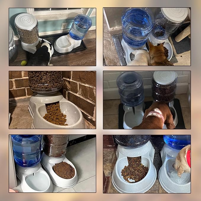 Automatic Dog Feeders,3 Gallon Capacity Gravity Food Dispenser for Large Dogs,Automatic Dog Feeder Large Breed, Pet Feeder Station Food Dispenser