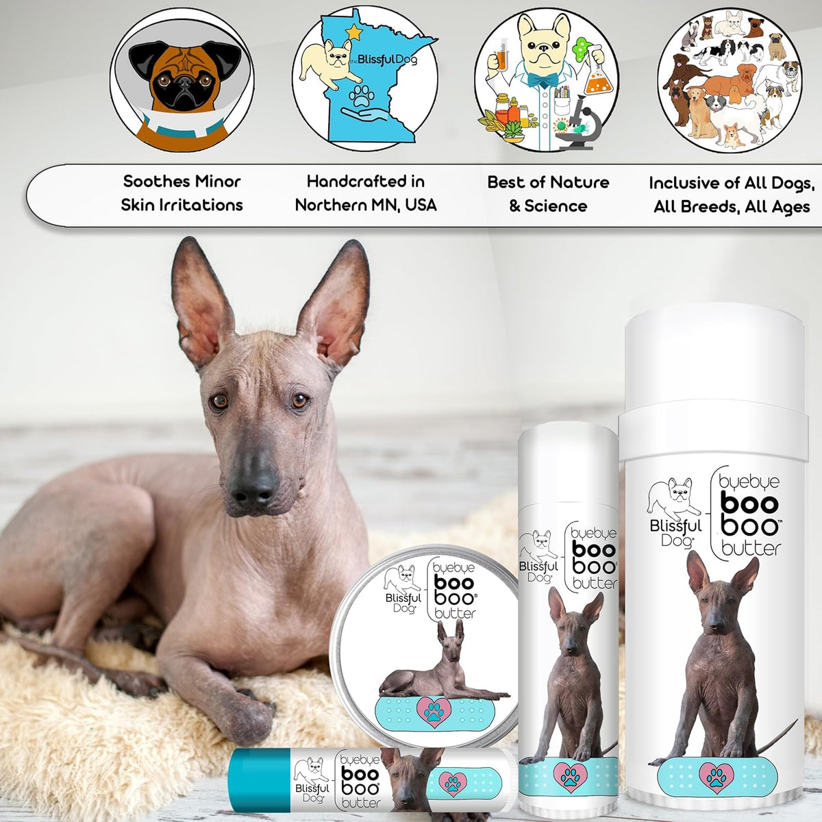 The Blissful Dog Xoloitzcuintli Boo Boo Butter, 8-Ounce