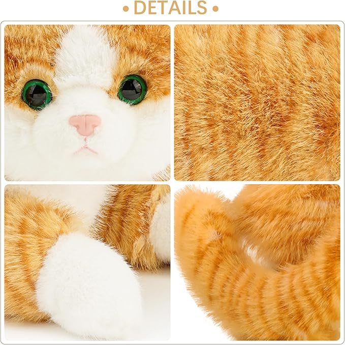 19 inch 3 lbs Cat Weighted Stuffed Animals, Realistic Weighted Cat Stuffed Animal, Sensory Comfort Plush Throw Pillow, Soft Kawaii Kitty Plush Toy Gift for Adults Kids Youth