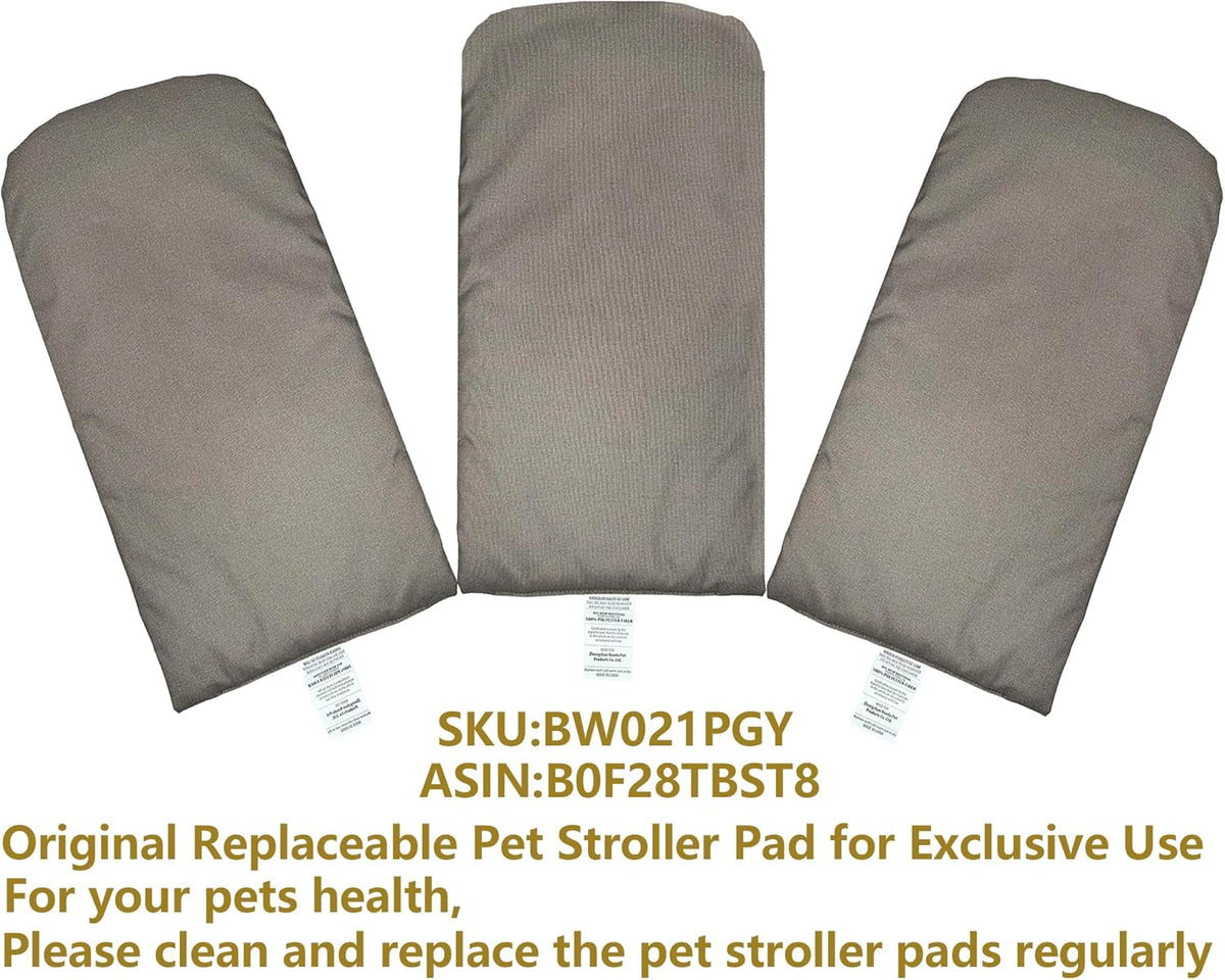 ROODO Pet Stroller Inner Pad for Exclusive Use,Original,Replaceable,Easy to Clean,Set of 3 pc(Cationic ash)
