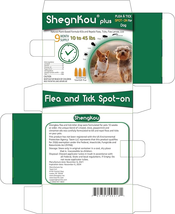 Natural Puppy Flea & Tick Treatment (4-44 lbs) | 9-Month Protection + Free Tools | Vet-Reviewed Formula