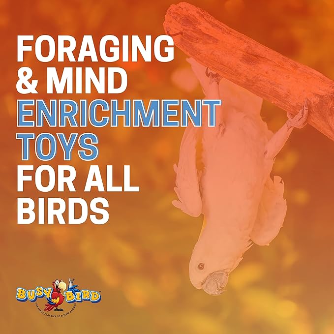 Barrel Bird Foraging Toy | Interactive Treat Dispenser | Promotes Natural Foraging Behavior | Bird Cage Accessories for Medium to Extra Large Birds | Colorful Toys for Parrots, Cockatiel, Cockatoos