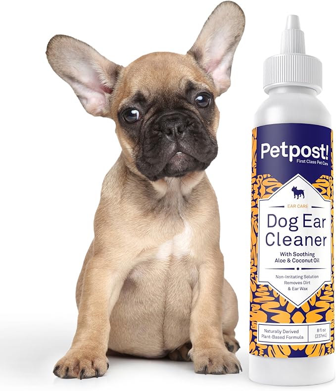 Petpost | Dog Ear Cleaner - Natural Coconut Oil Solution - Best Remedy for Odor - Dog Ear Problems - Chemical & Irritant Free 8 oz.