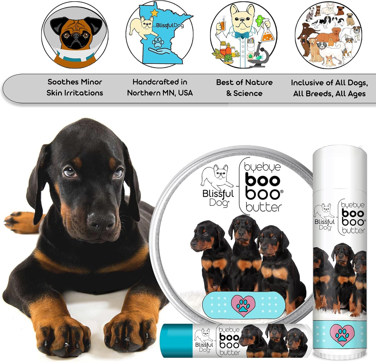 The Blissful Dog Doberman Pinscher Boo Boo Butter, 0.50-Ounce