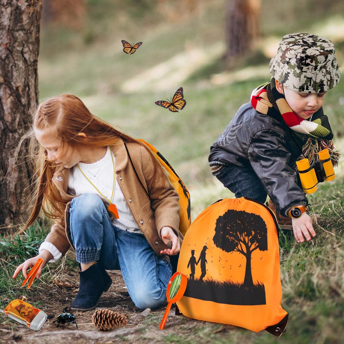 Kids Explorer Kit & Bug Catcher Kit, Camping Gear for Kids, Outdoor Exploration Set with Backpack & Binoculars, Ideal Outdoor Adventure Toys for Boys Girls 3-12