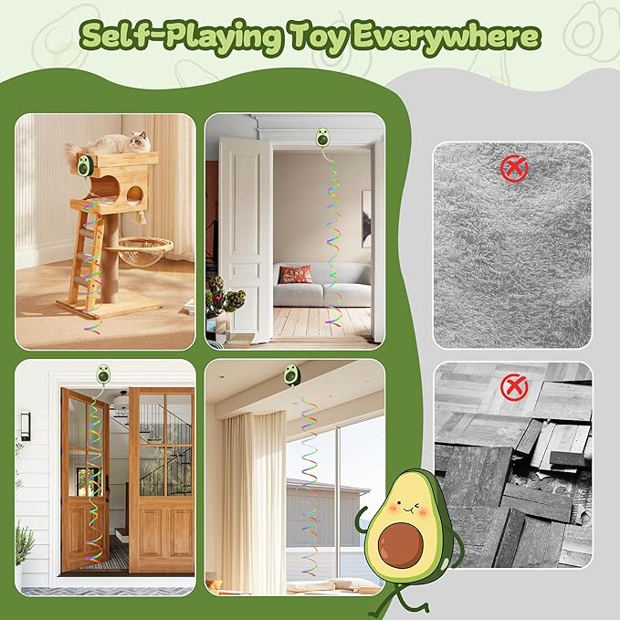Interactive Cat Toys for Indoor Cats,Electric Flying Bird & Mouse Wand Teaser, Automatic Hanging Door Frame Chase/Hunt/Exercise Stimulate Feather Cat Toy for Bored Indoor Adult & Kitten