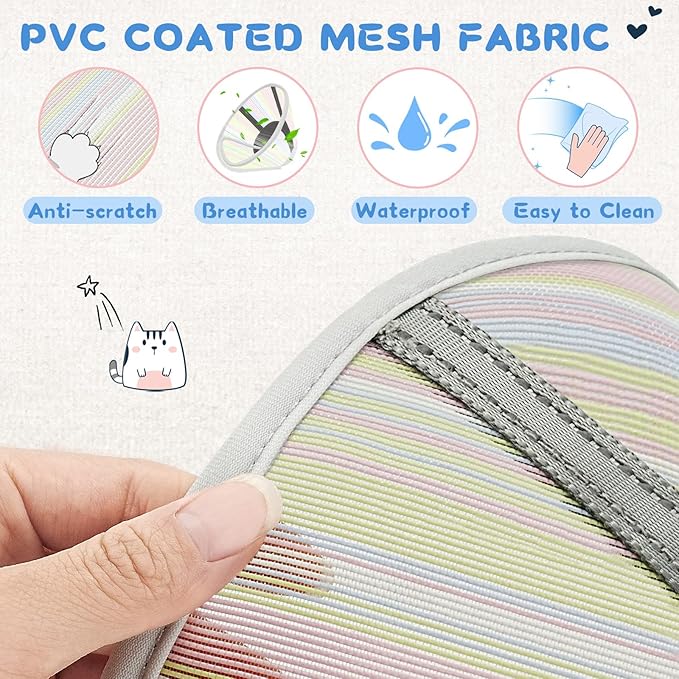 Supet Cat Cone Collar After Surgery, Soft Mesh Recovery Collar for Cats to Stop Licking and Scratching, Plastic Cone Alternative for Small Dogs, Medium, Large Cats